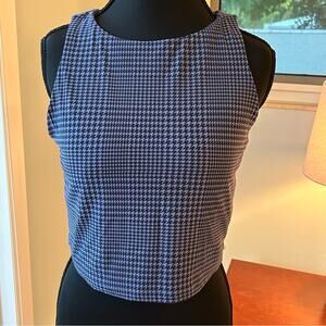 Offline by Aerie High Neck Blue Houndstooth Sports Bra Size XL